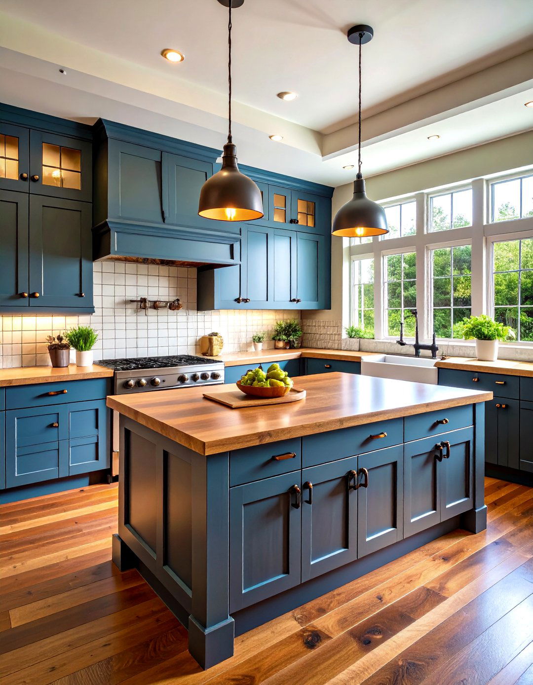 Apron Front Sink with Wood Countertops - 24 Rustic Kitchen Ideas