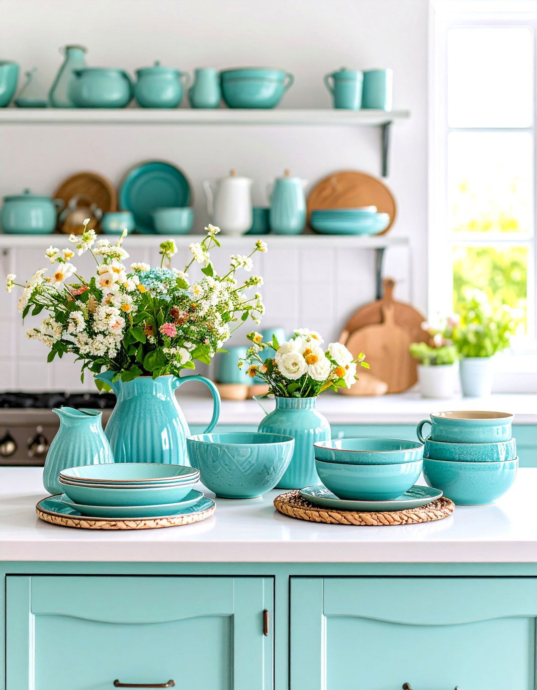 Aqua Blue Decorative Accessories - 24 Blue French Country Kitchen Ideas