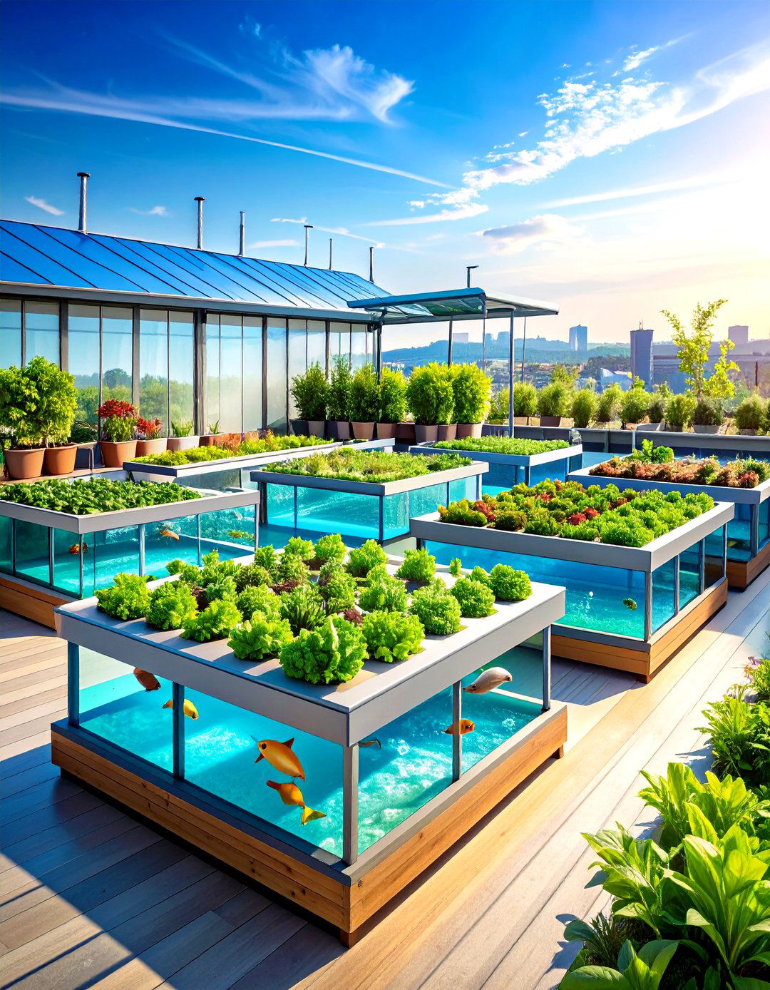 Aquaponics Fish and Plant Rooftop System - 24 Rooftop Greenhouse Ideas