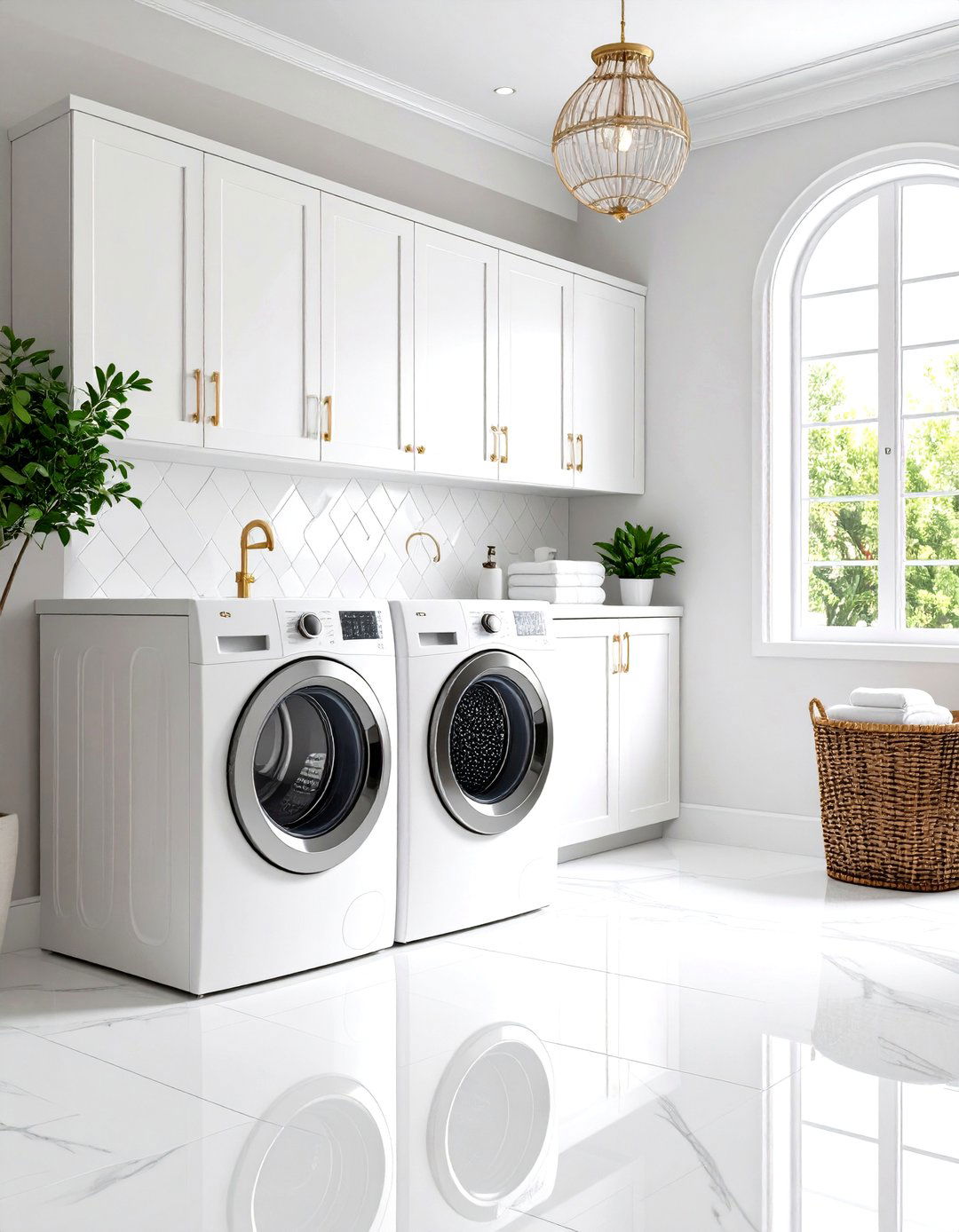 Arabesque Pattern Tiles - 24 Laundry Room Tile Ideas