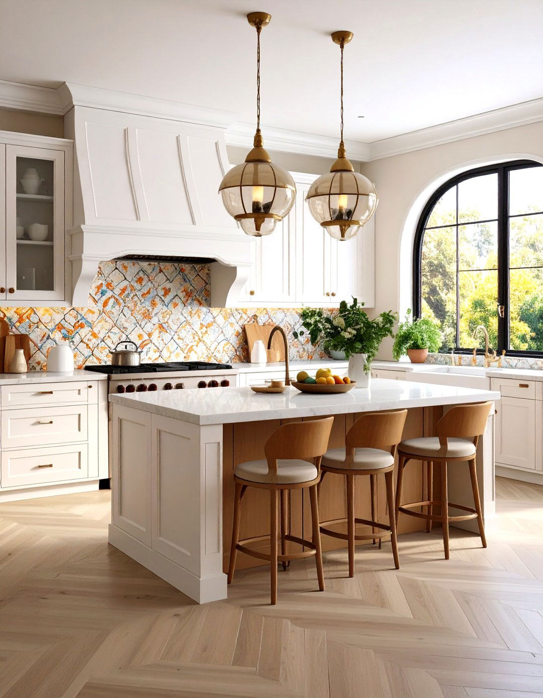 Arabesque Tile Backsplash with Moroccan Influence - 24 Kitchen Backsplash Ideas