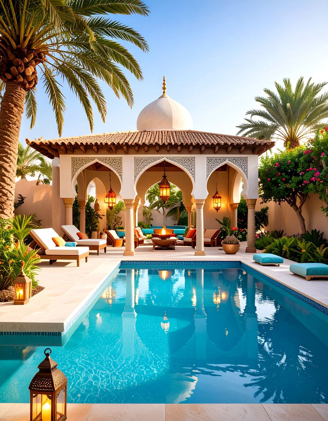 Arabian Desert Oasis Pool Gazebo - 24 Pool Gazebo Ideas