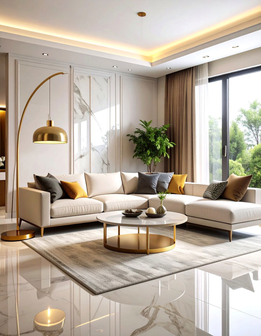 Arc Floor Lamps for Seating Areas - 24 Living Room Floor Lamp Ideas and Inspiration