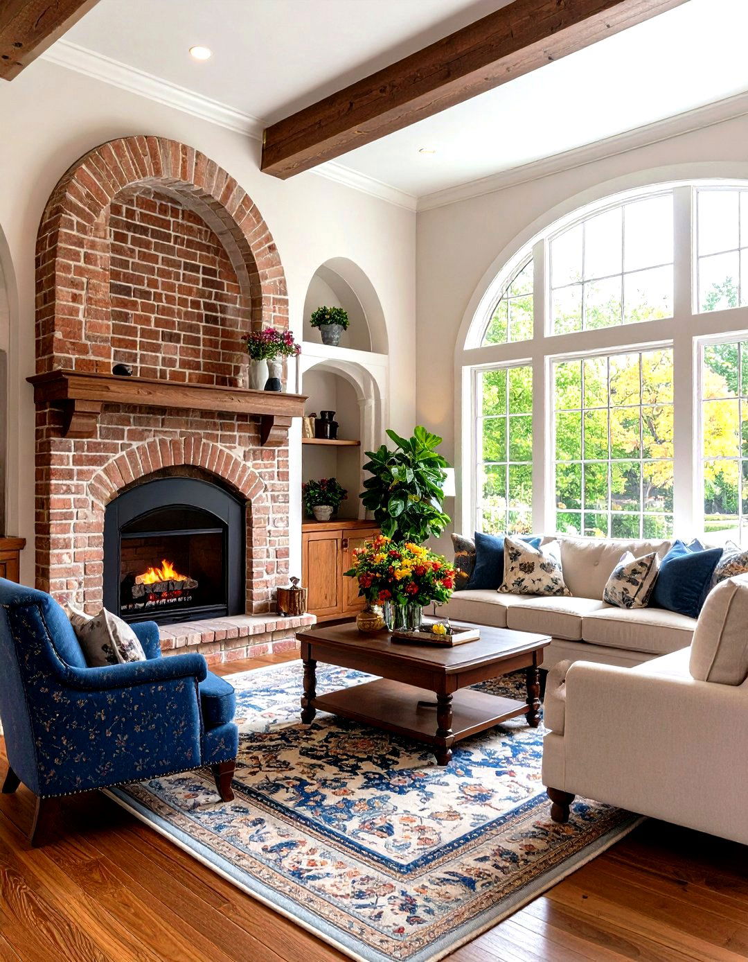 Arched Alcove Storage Features - 24 Fireplace Built-in Ideas