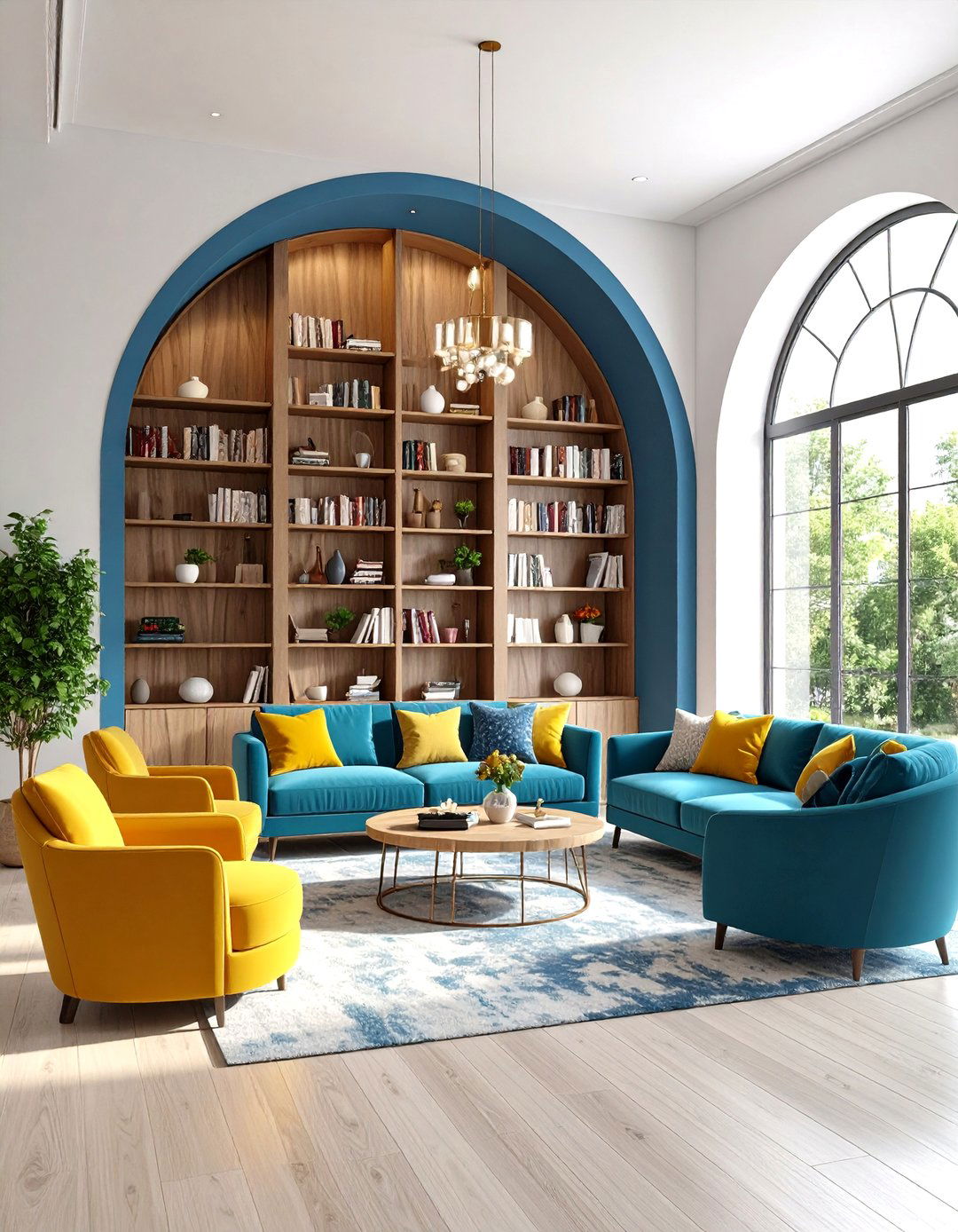 Arched Doorway Bookshelves - 24 Living Room Furniture Ideas
