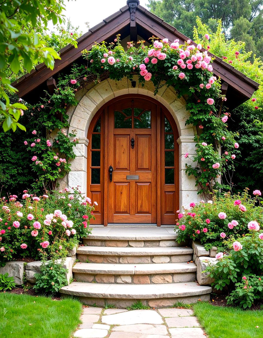 Arched Front Door Entry - 24 modern cottage house exterior ideas