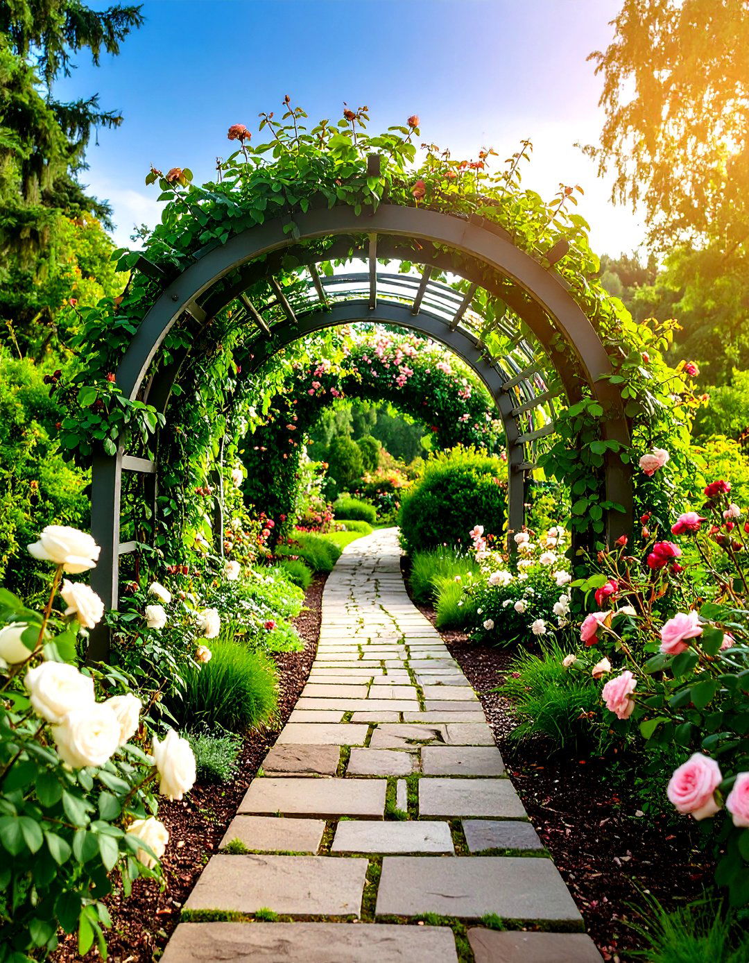 Arched Garden Walkway Trellis - 24 Trellis Ideas