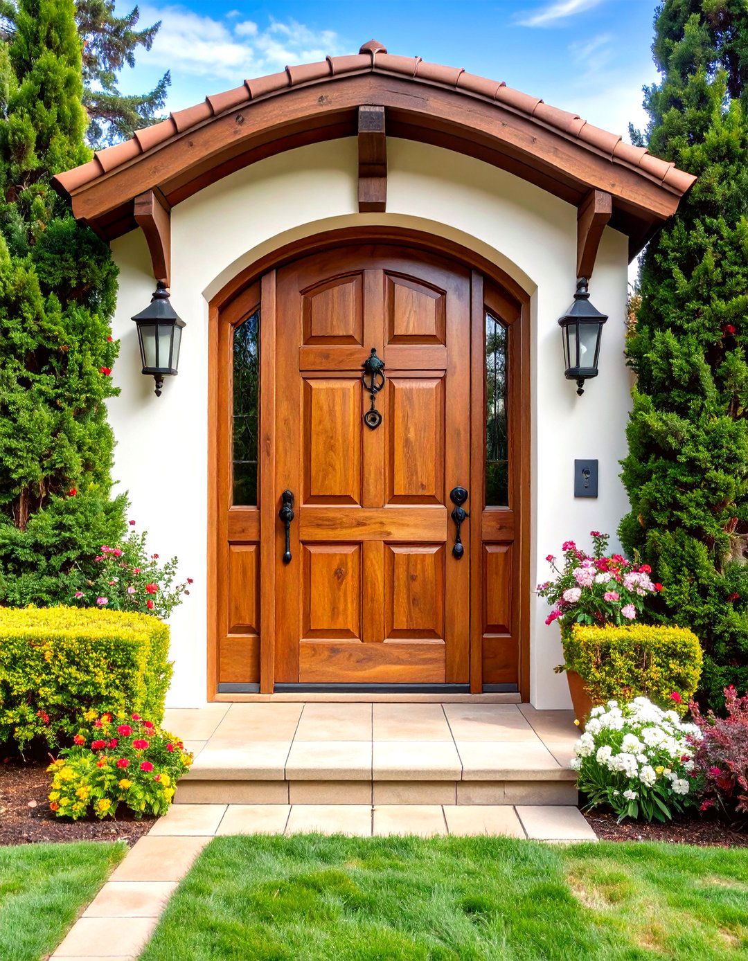 Arched Top Spanish Colonial Door - 24 Spanish Style Front Door Ideas