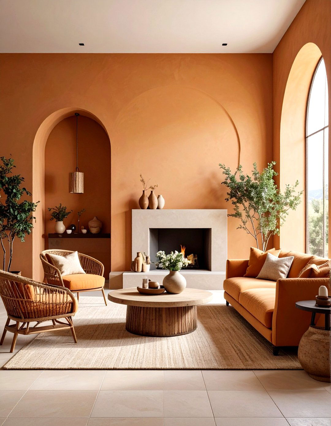 Arched Tuscan Stucco Fireplace - 24 Stucco Fireplace Ideas