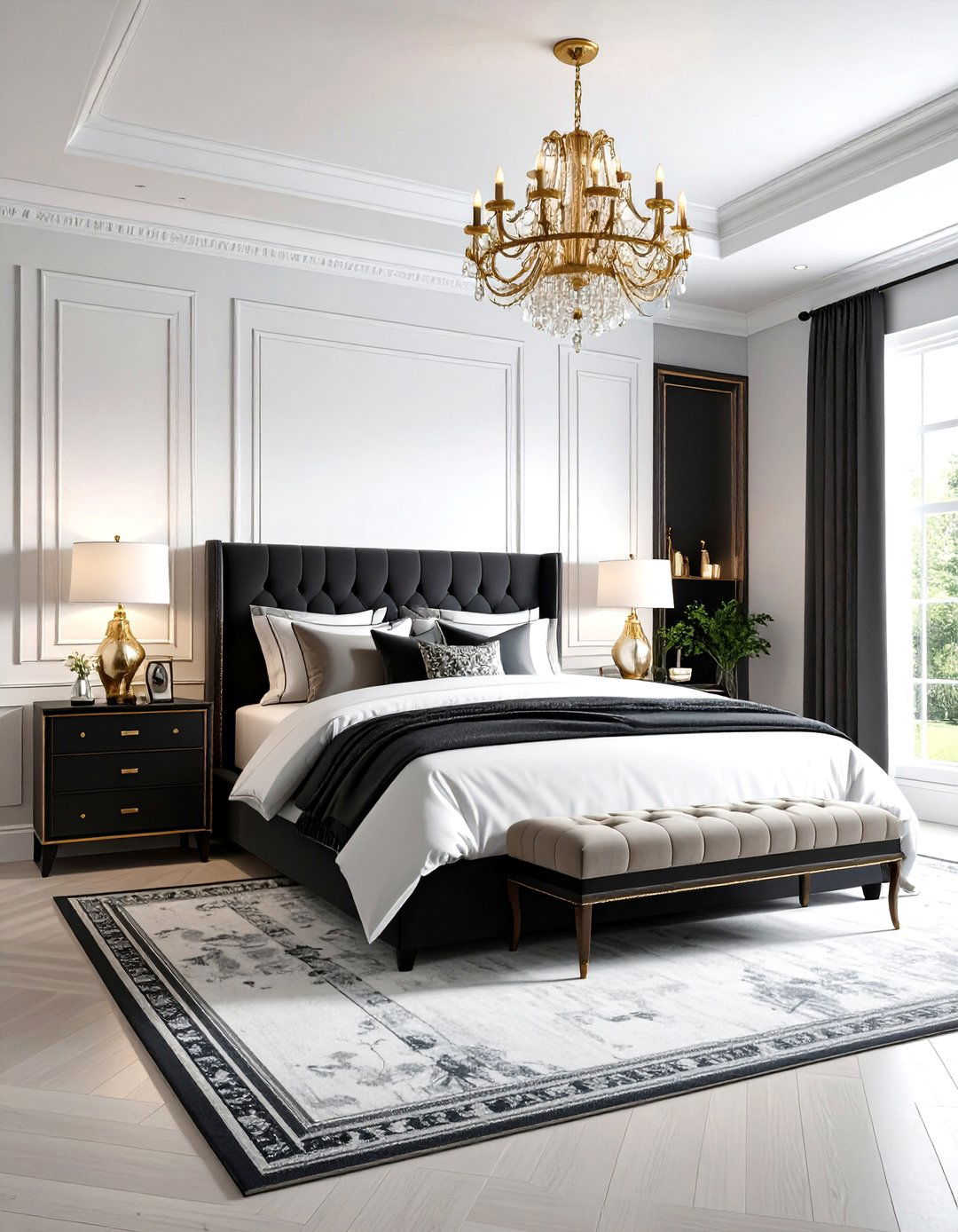 Architectural Detail Bedroom Character - 24 Black and White Bedroom Ideas