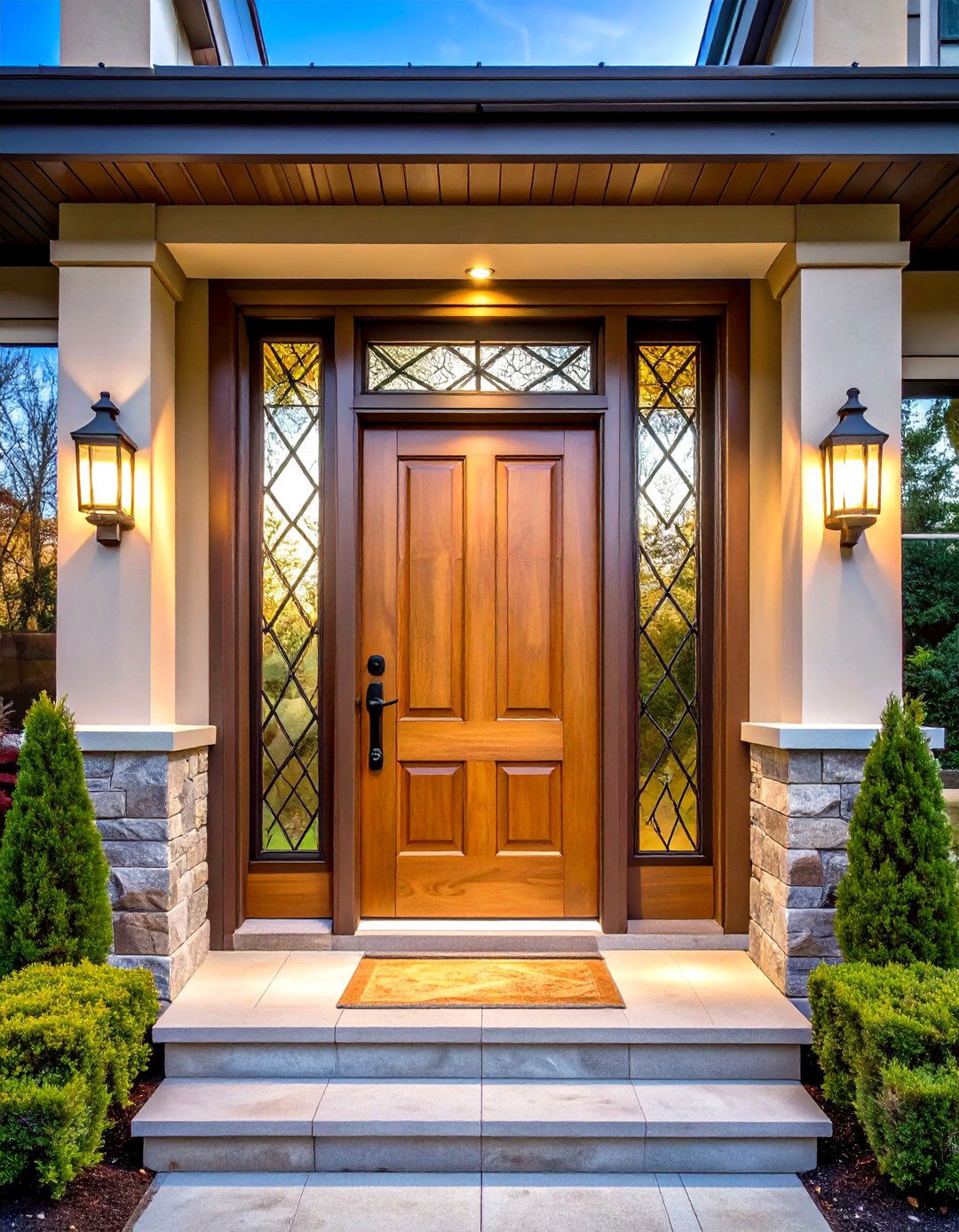 Architectural Sidelights - 24 Front Door Decor Ideas