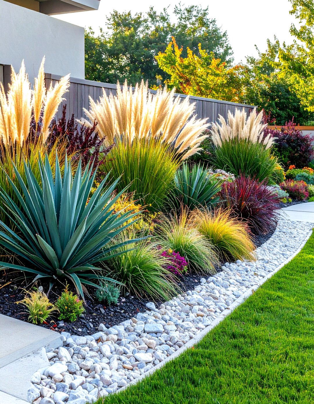 Architectural Specimen Border - 24 Low Maintenance Garden Border Ideas