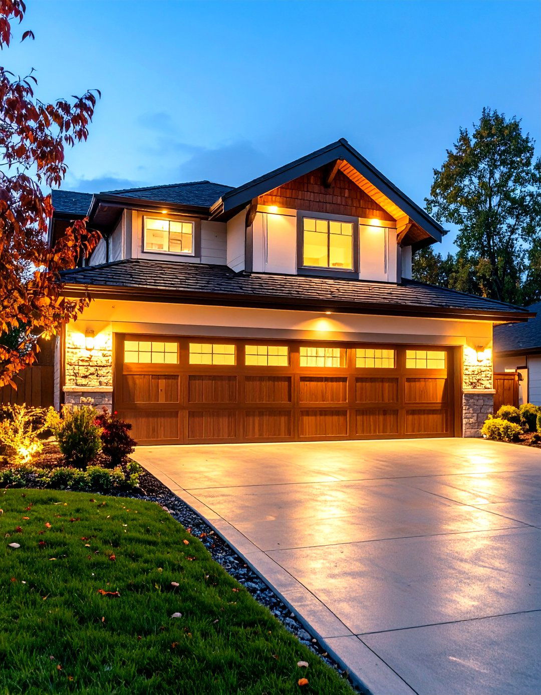 Architectural Up Light Accent Features - 24 Exterior Garage Lighting Ideas