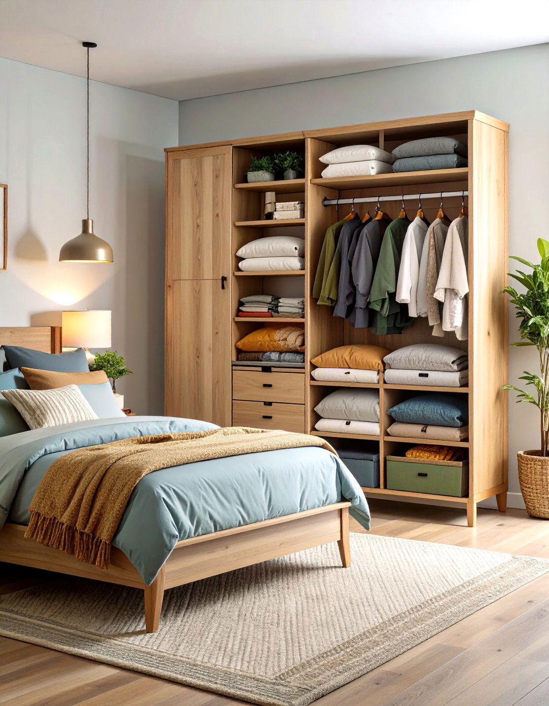 Armoire Conversion for Bedding - 24 Comforter Storage Ideas
