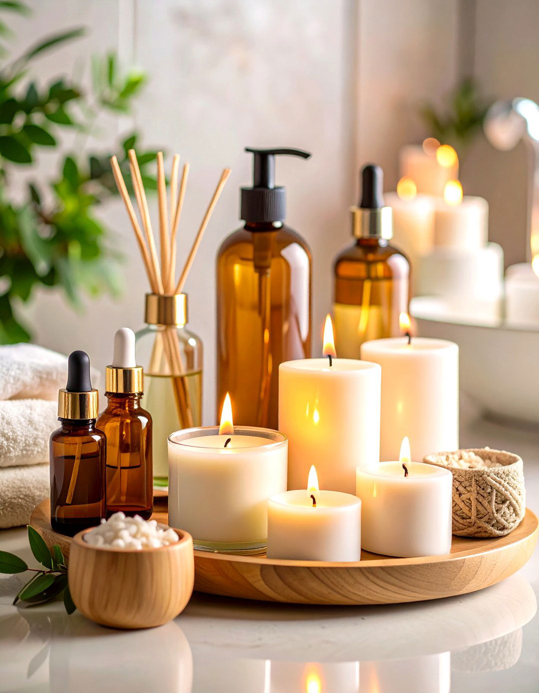 Aromatherapy and Candle Displays - 24 Cozy Bathroom Ideas