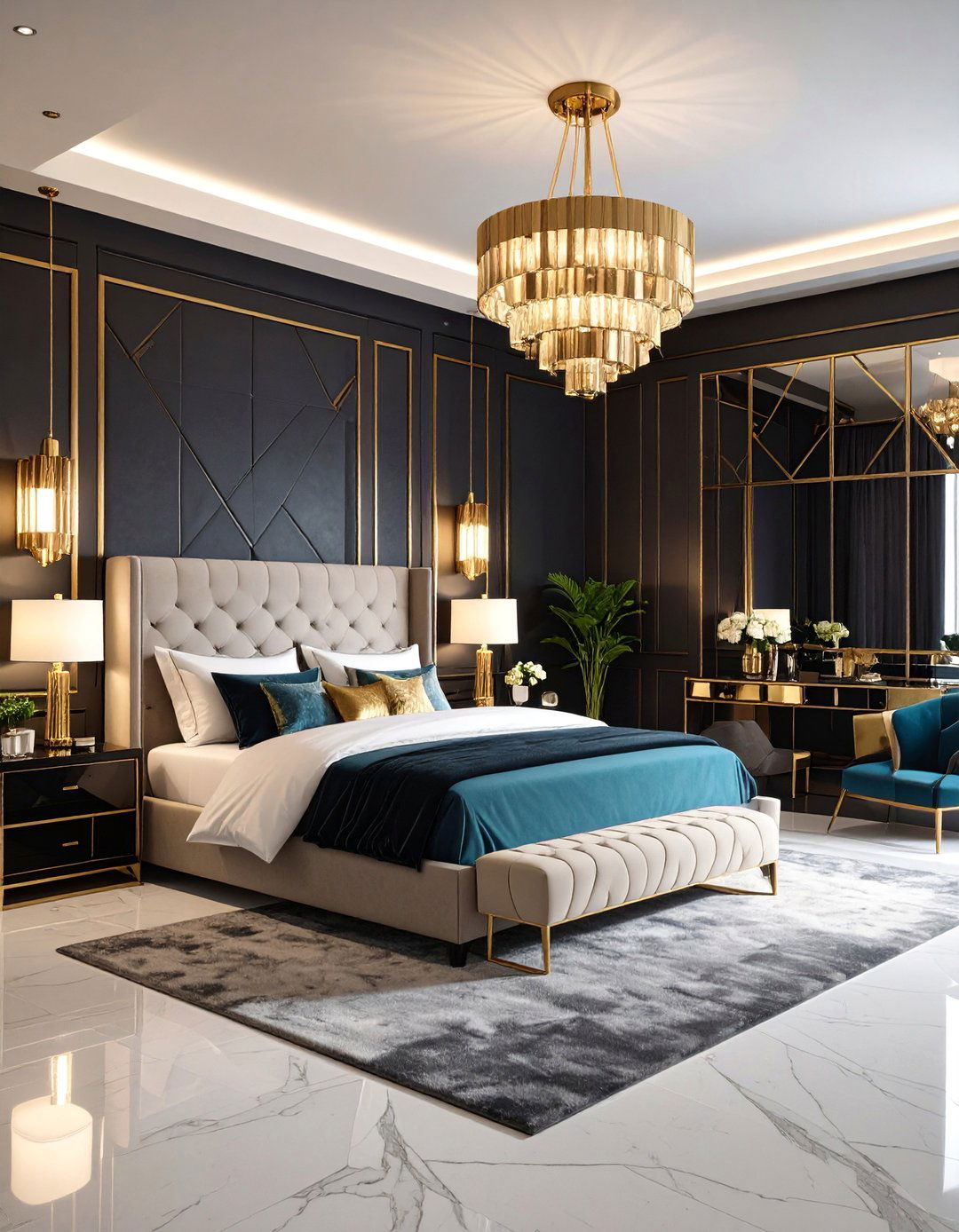 Art Deco Basement Bedroom - 24 Basement Bedroom Ideas