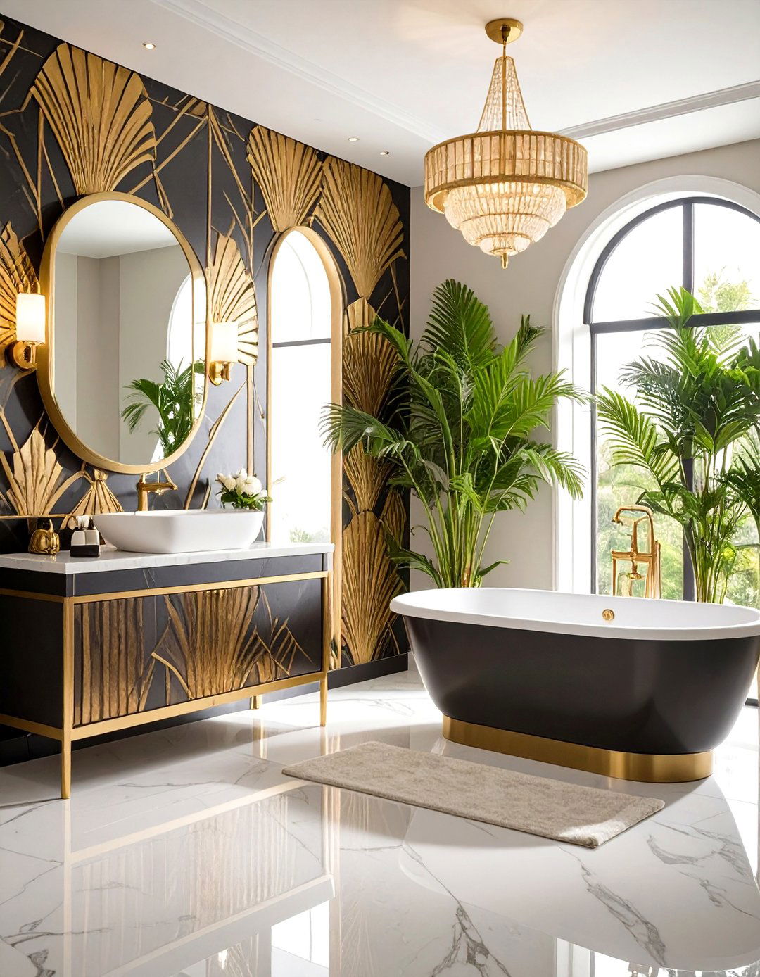 Art Deco Bathroom Wallpaper Themes - 24 Bathroom Wallpaper Ideas