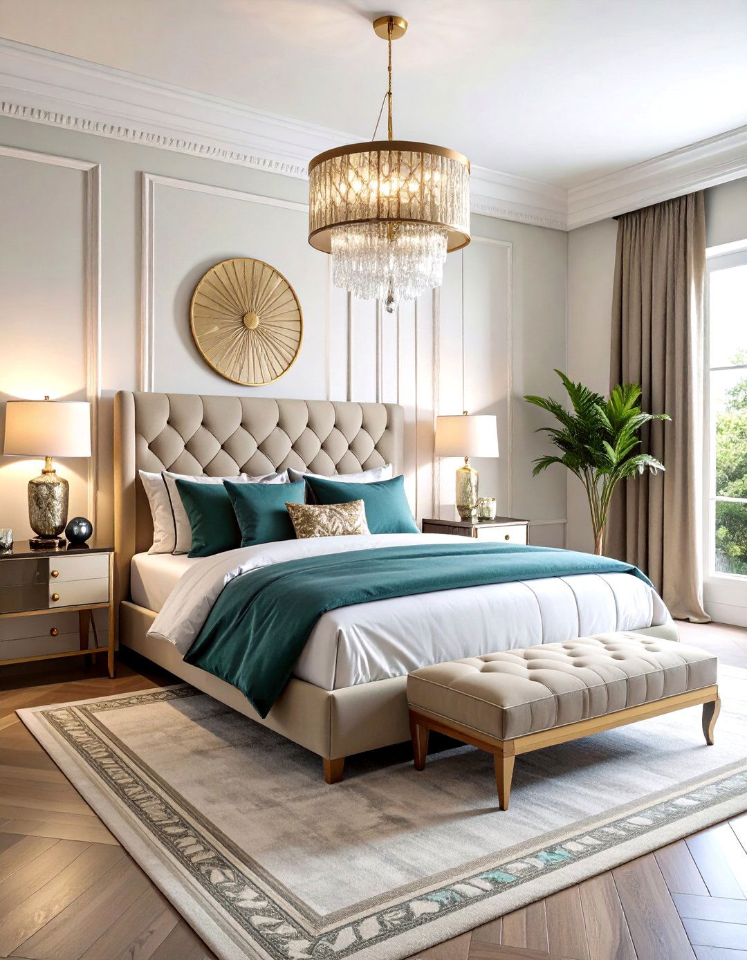 Art Deco Bedroom with Luxurious Fabrics - 24 Cozy Bedroom Ideas