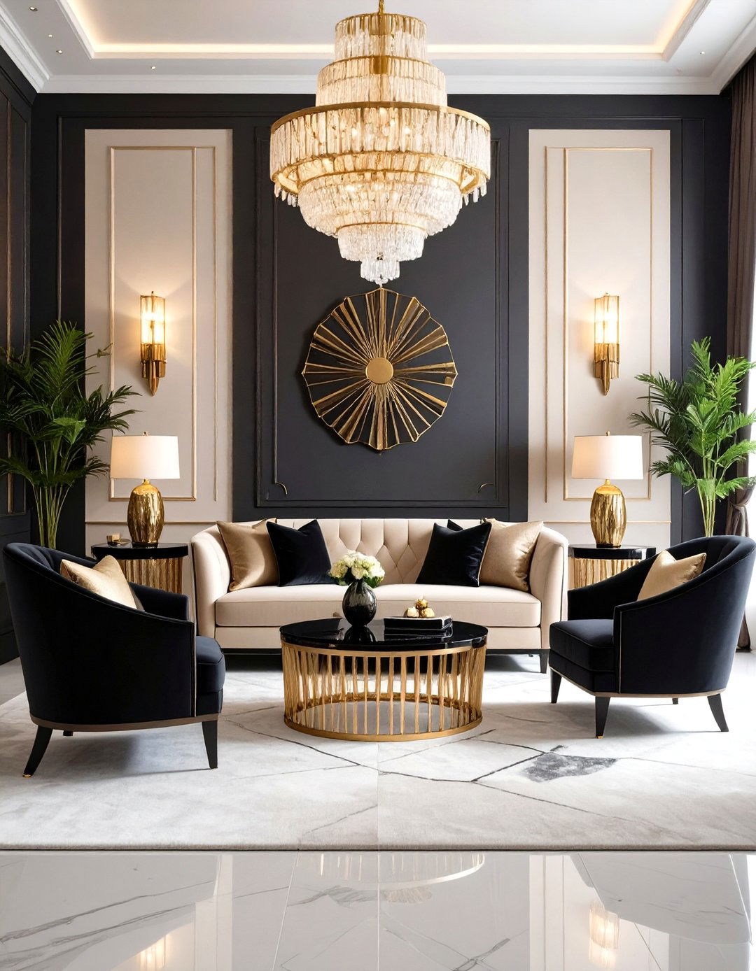 Art Deco Beige Sofa Design - 24 Beige Couch Living Room Ideas