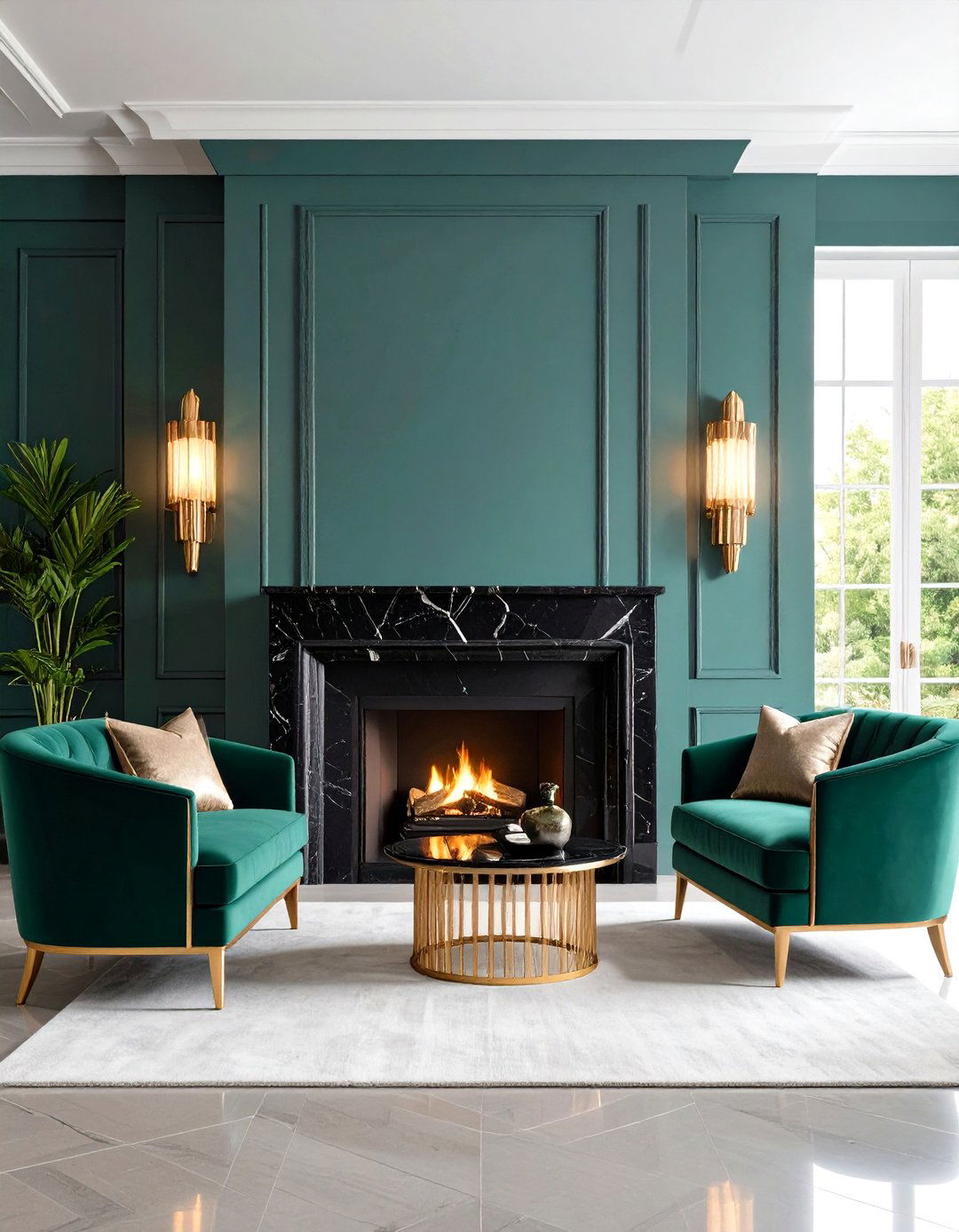 Art Deco Chrome Sconces with Streamlined Fireplaces - 24 Fireplace Sconces Ideas