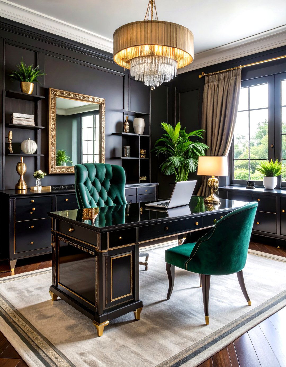Art Deco Elegant Office - 24 Study Room Ideas