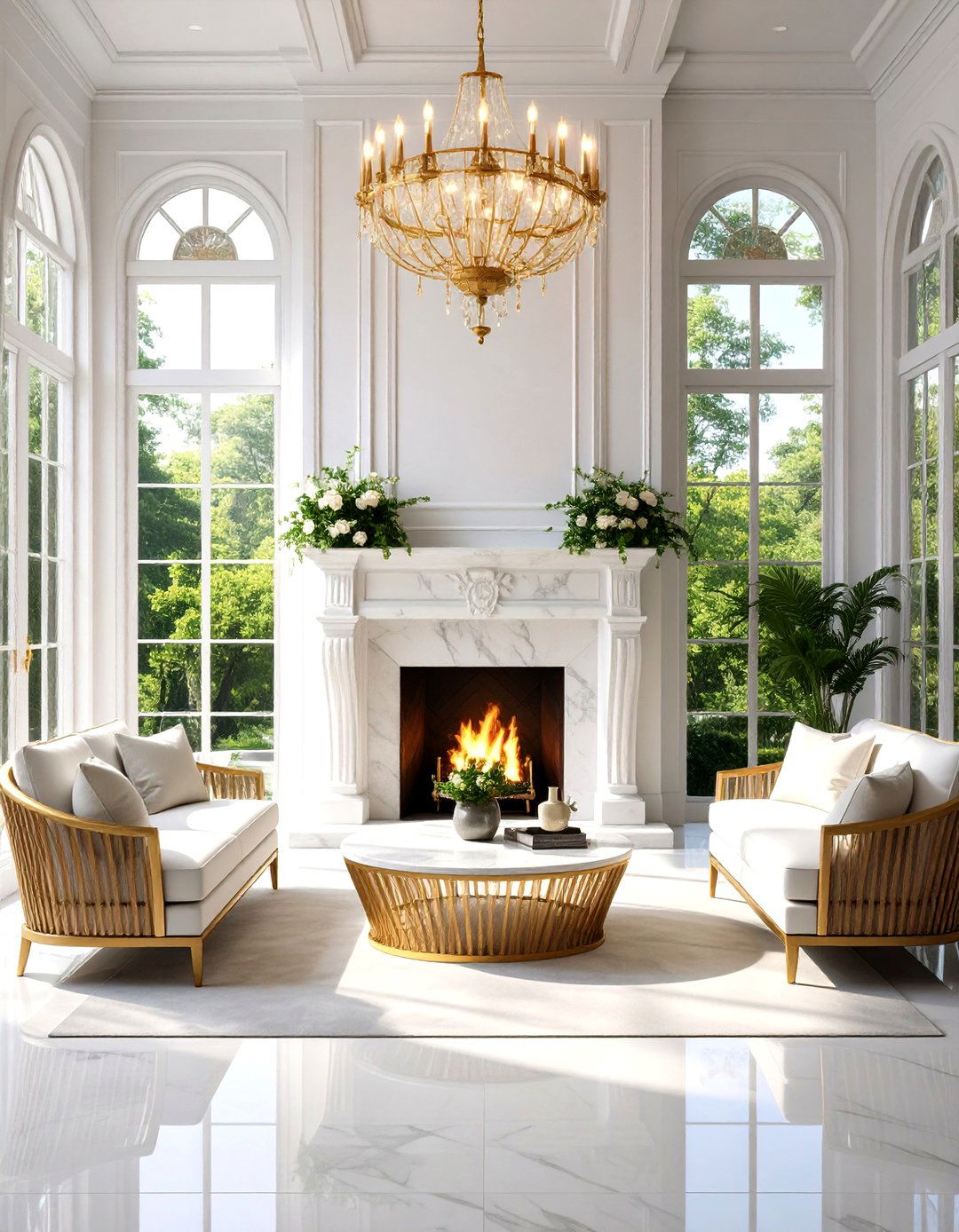 Art Deco Fireplace Design - 24 Sunroom With Fireplace Ideas