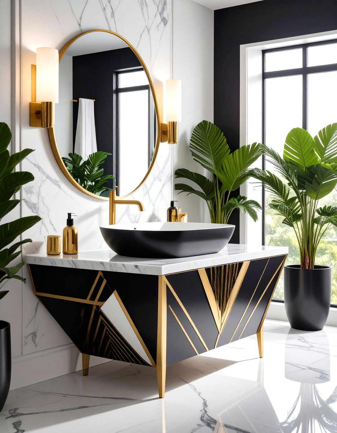 Art Deco Geometric Bathroom Sinks - 24 Bathroom Sink Ideas