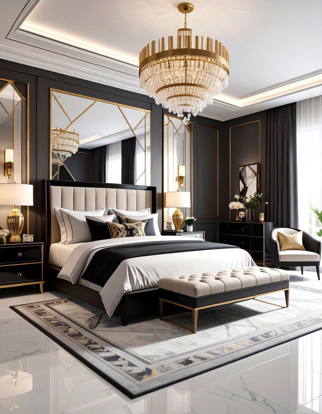 Art Deco Glamour Bedroom - 24 Bedroom Design Ideas