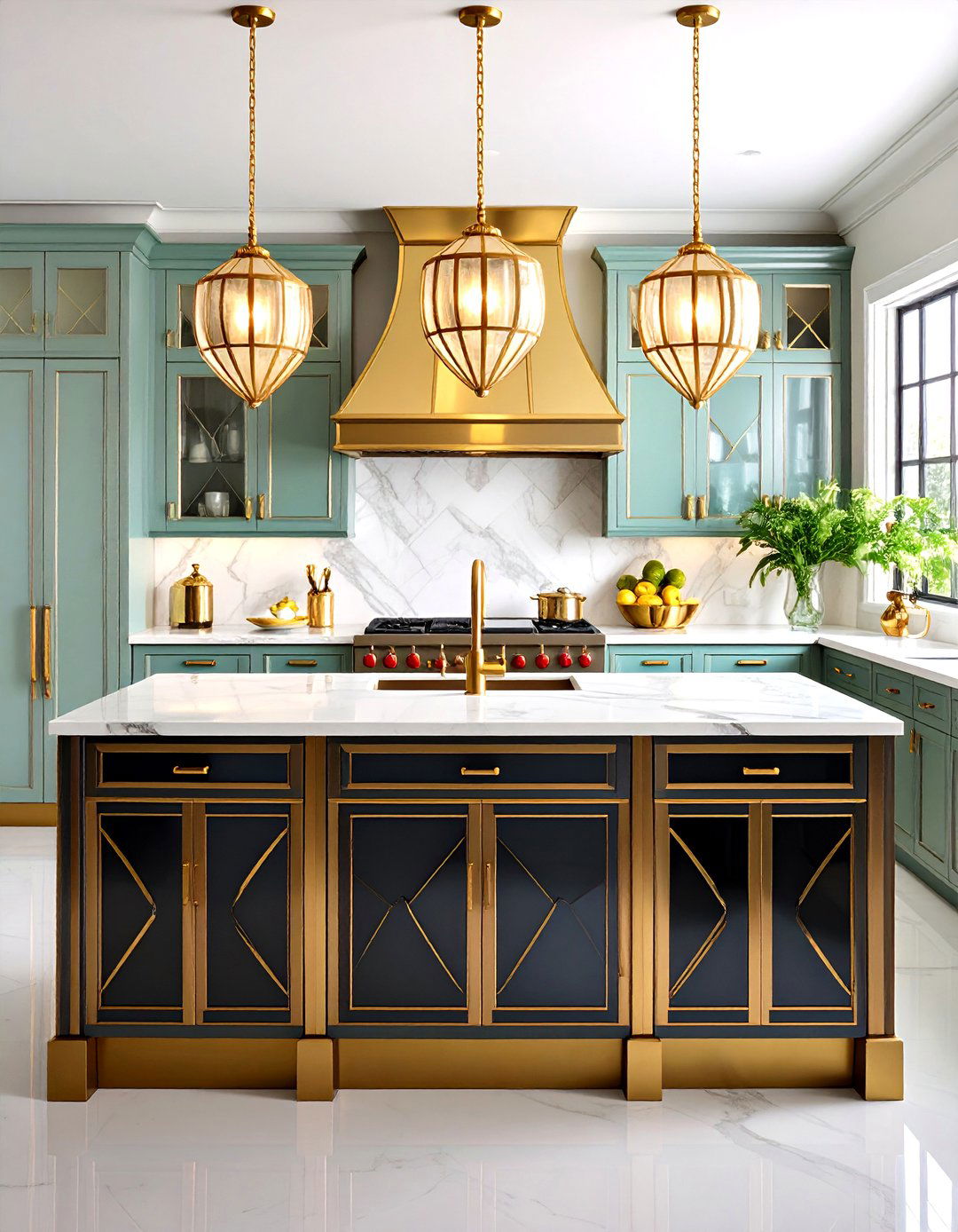 Art Deco Glamour Counter Design - 24 Kitchen Counter Decor Ideas