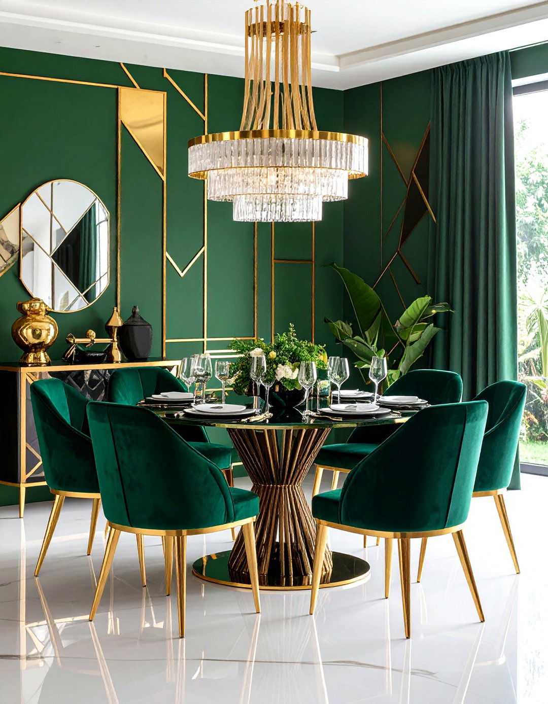 Art Deco Glamour Dining - 24 Colorful Dining Room Ideas