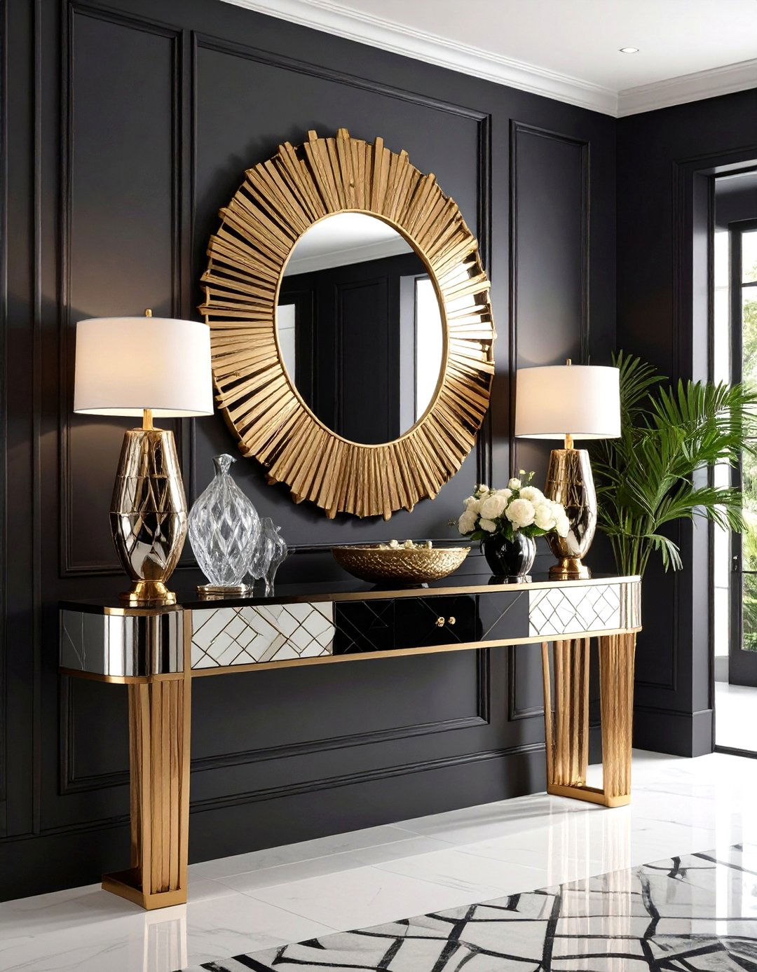 Art Deco Glamour Entry Design - 24 Entry Table Decor Ideas