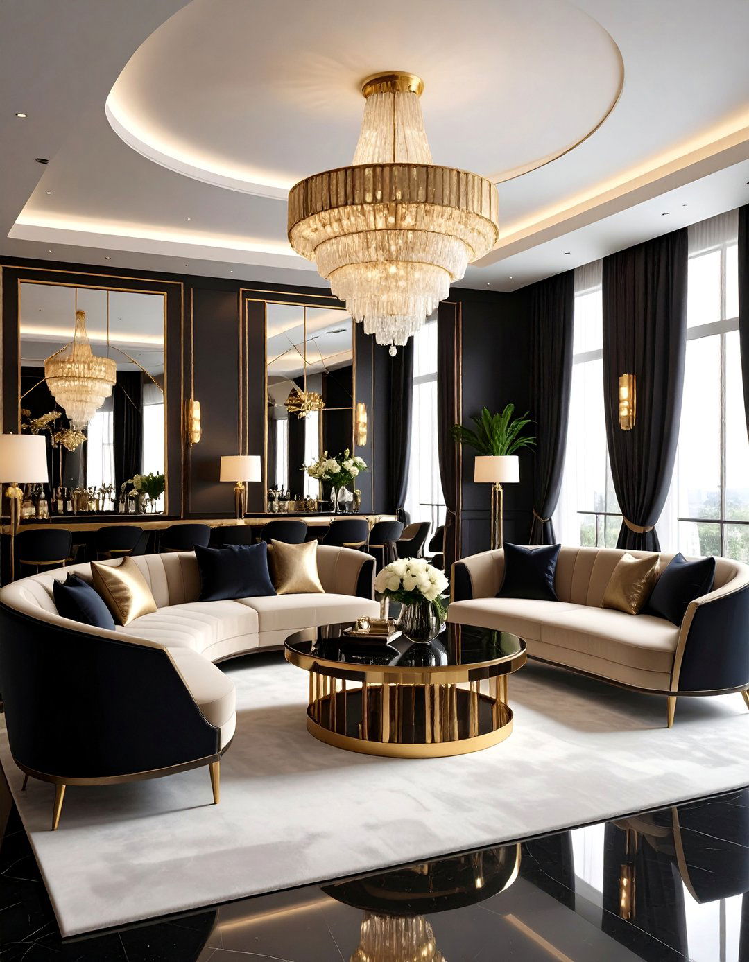 Art Deco Glamour Lounge - 24 Aesthetic Room Ideas