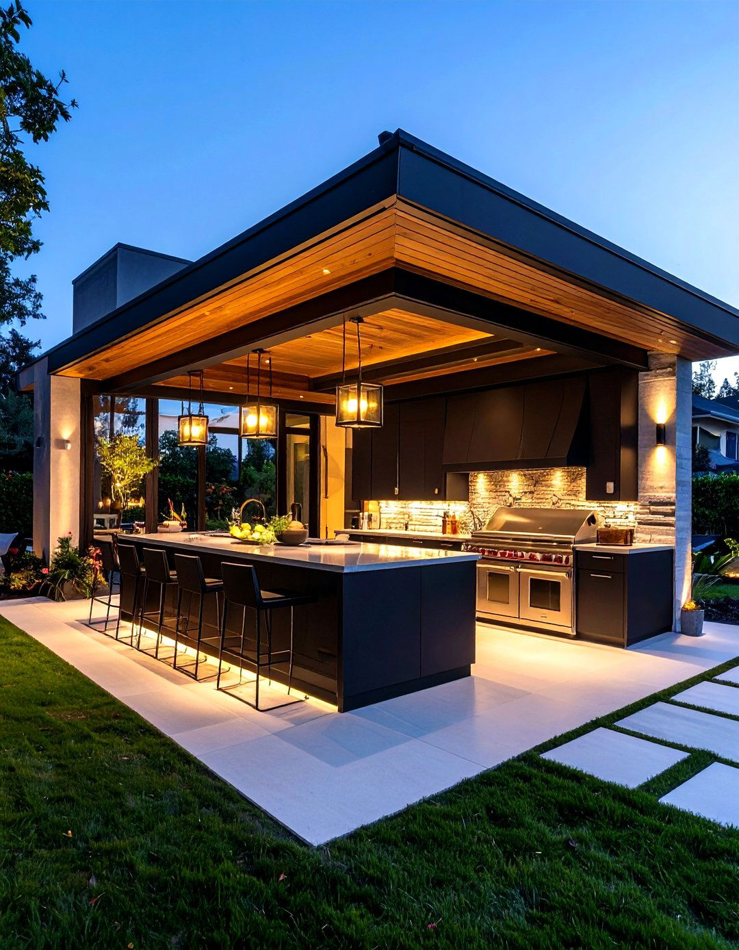 Art Deco Glamour Pavilion - 24 Outdoor Kitchen with a Gazebo Ideas