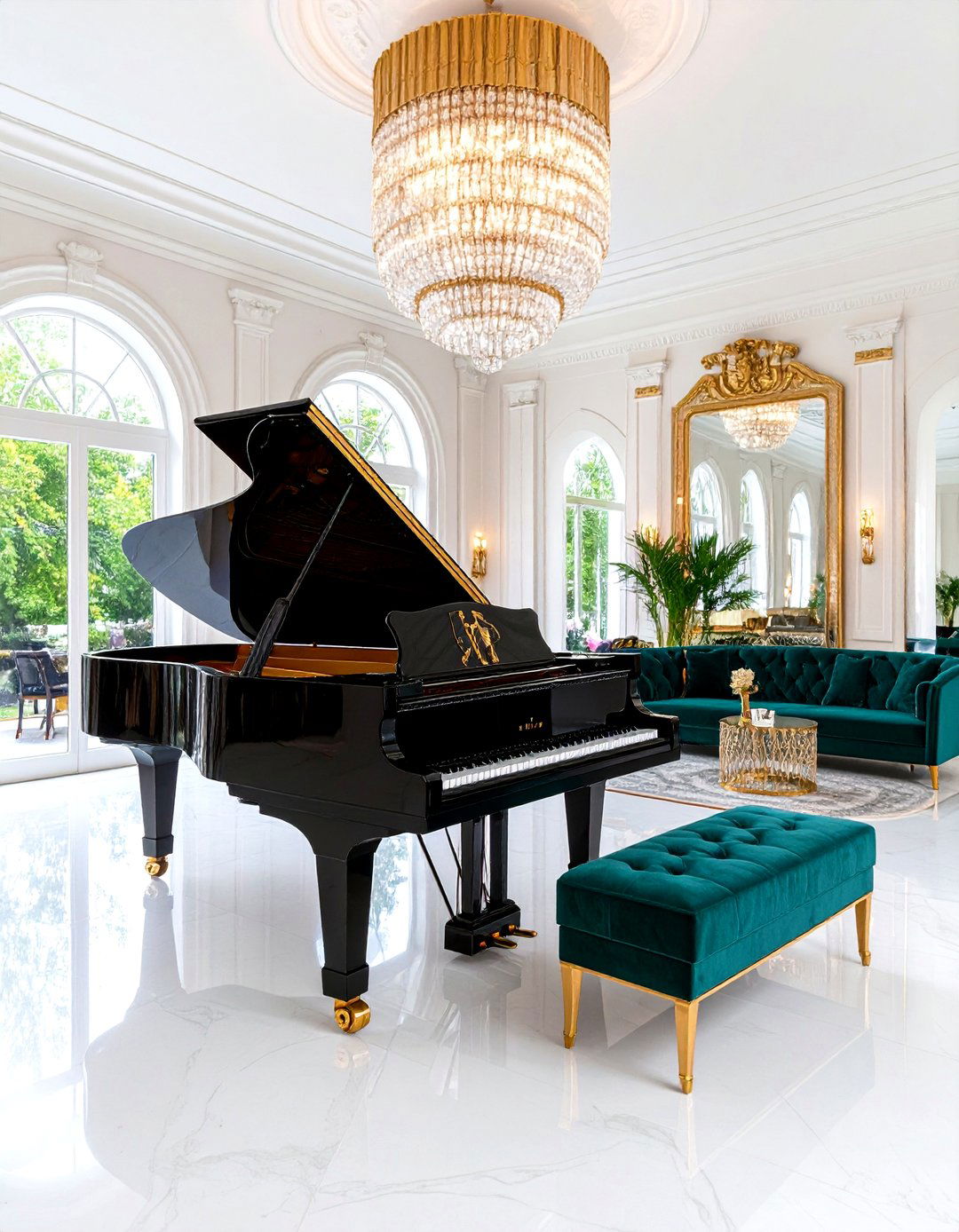 Art Deco Glamour Piano Lounge - 24 Piano Room Ideas