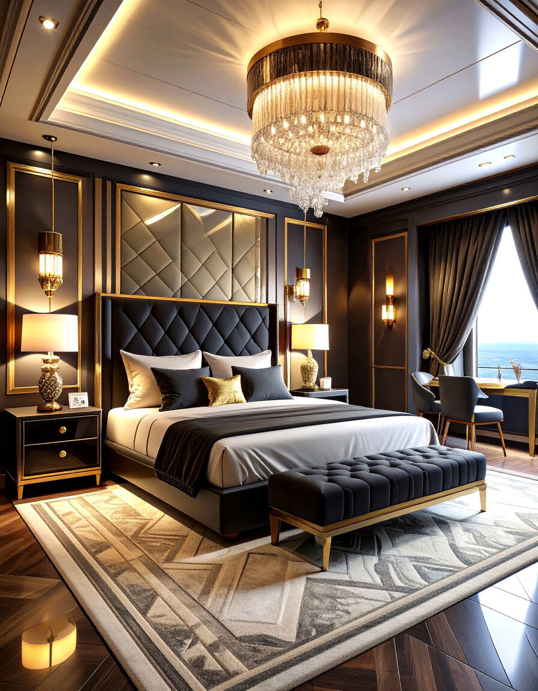 Art Deco Glamour Stateroom - 24 yacht bedroom ideas