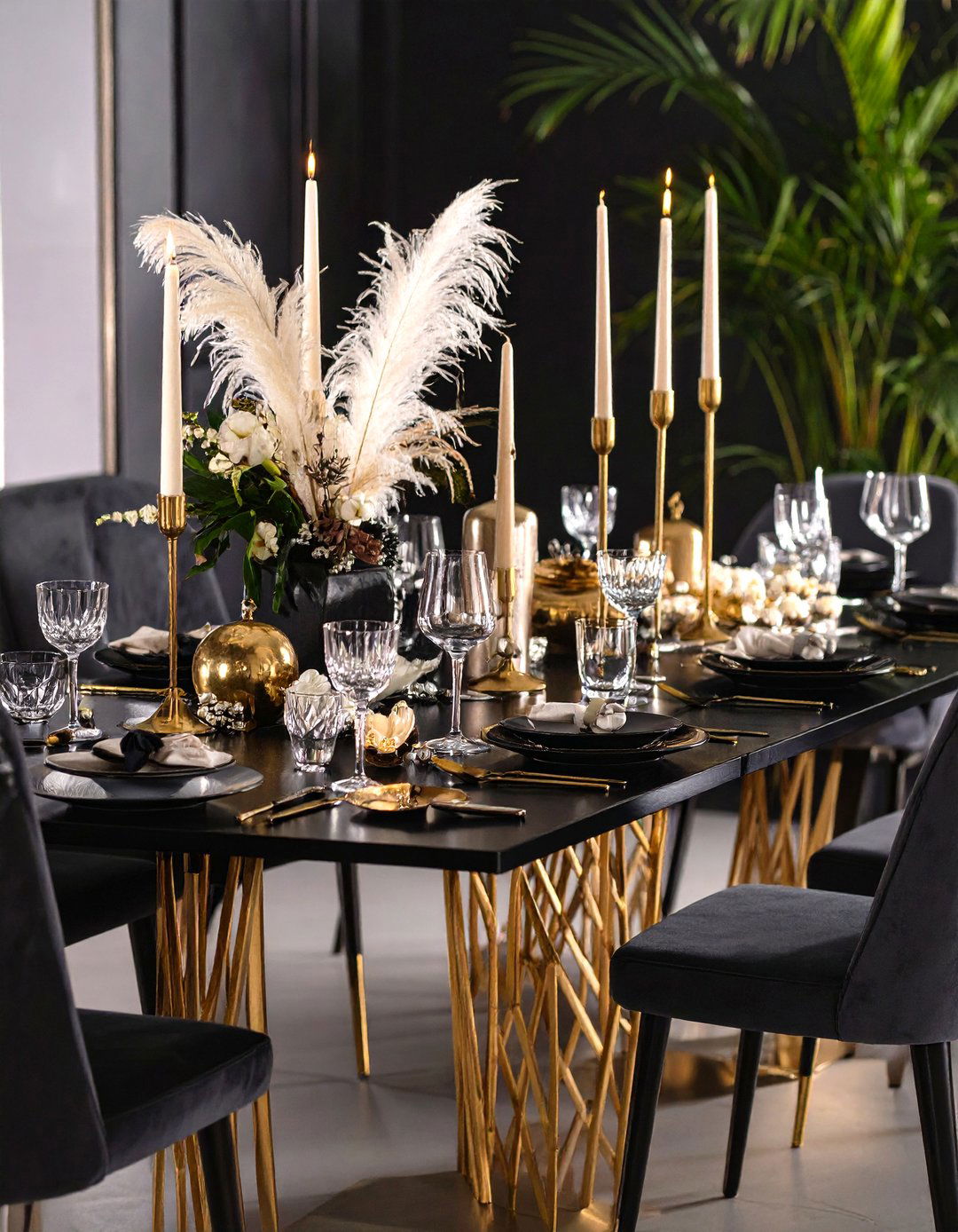 Art Deco Glamour Tablescape - 24 Tablescape Ideas