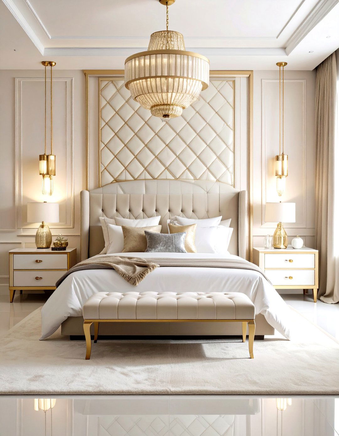 Art Deco Glamour White Bedroom - 24 White Bedroom Ideas