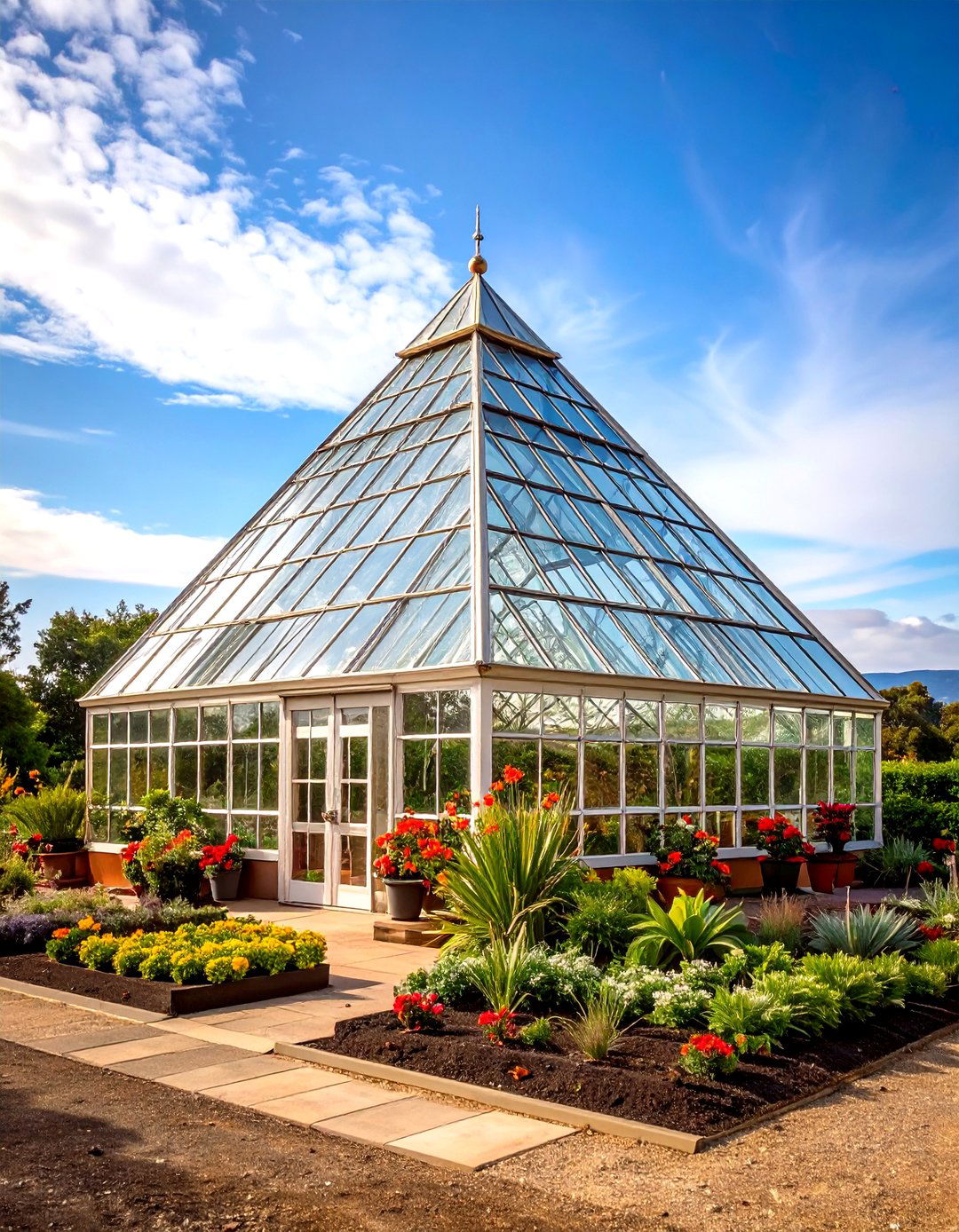 Art Deco Glass Pyramid Greenhouse - 24 Fantasy Greenhouse Ideas