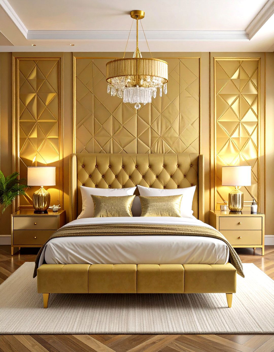 Art Deco Gold Bedroom Elegance - 24 Gold Bedroom Ideas