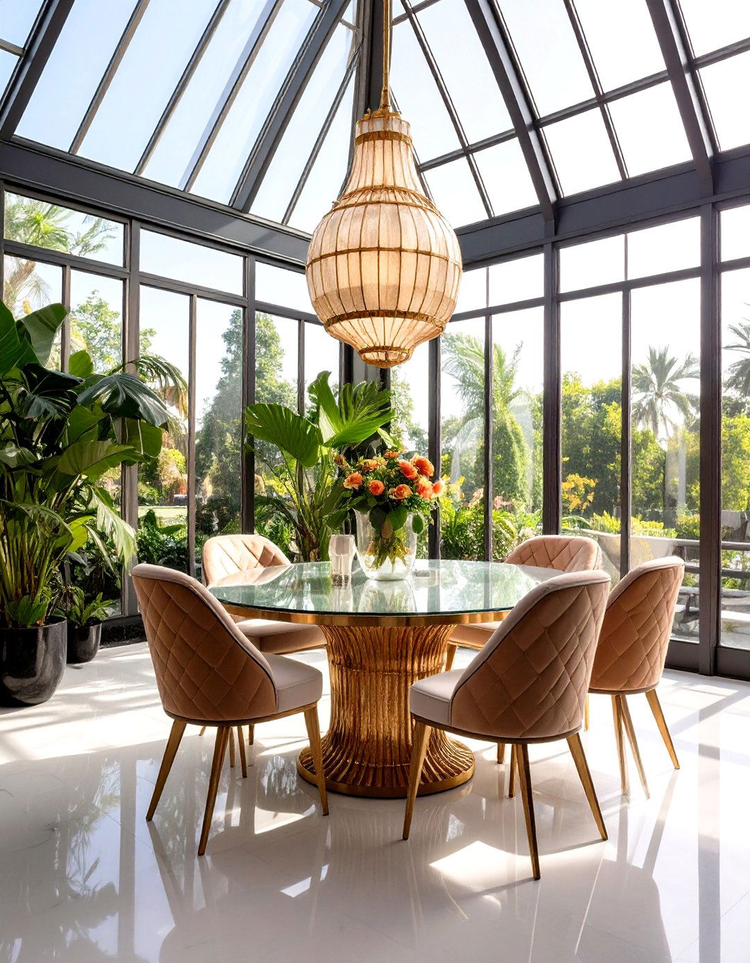 Art Deco Greenhouse Dining Room - 24 Greenhouse Dining Room Ideas