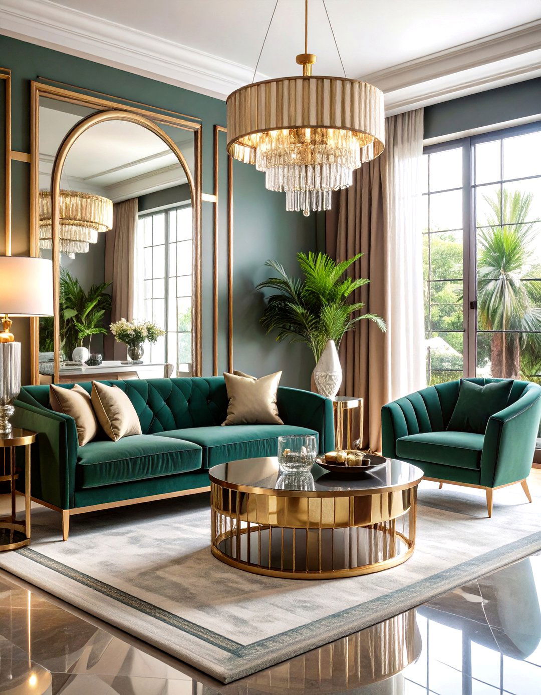 Art Deco Grey Glamour - 24 Grey and White Living Room Ideas