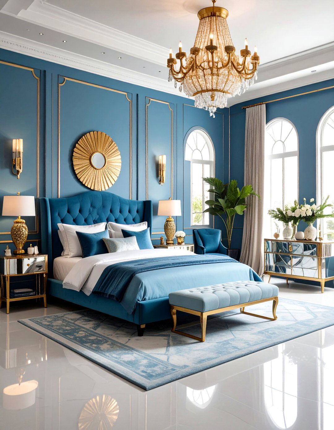 Art Deco Inspired Duck Egg Blue Bedroom - 24 Duck Egg Blue Bedroom Ideas