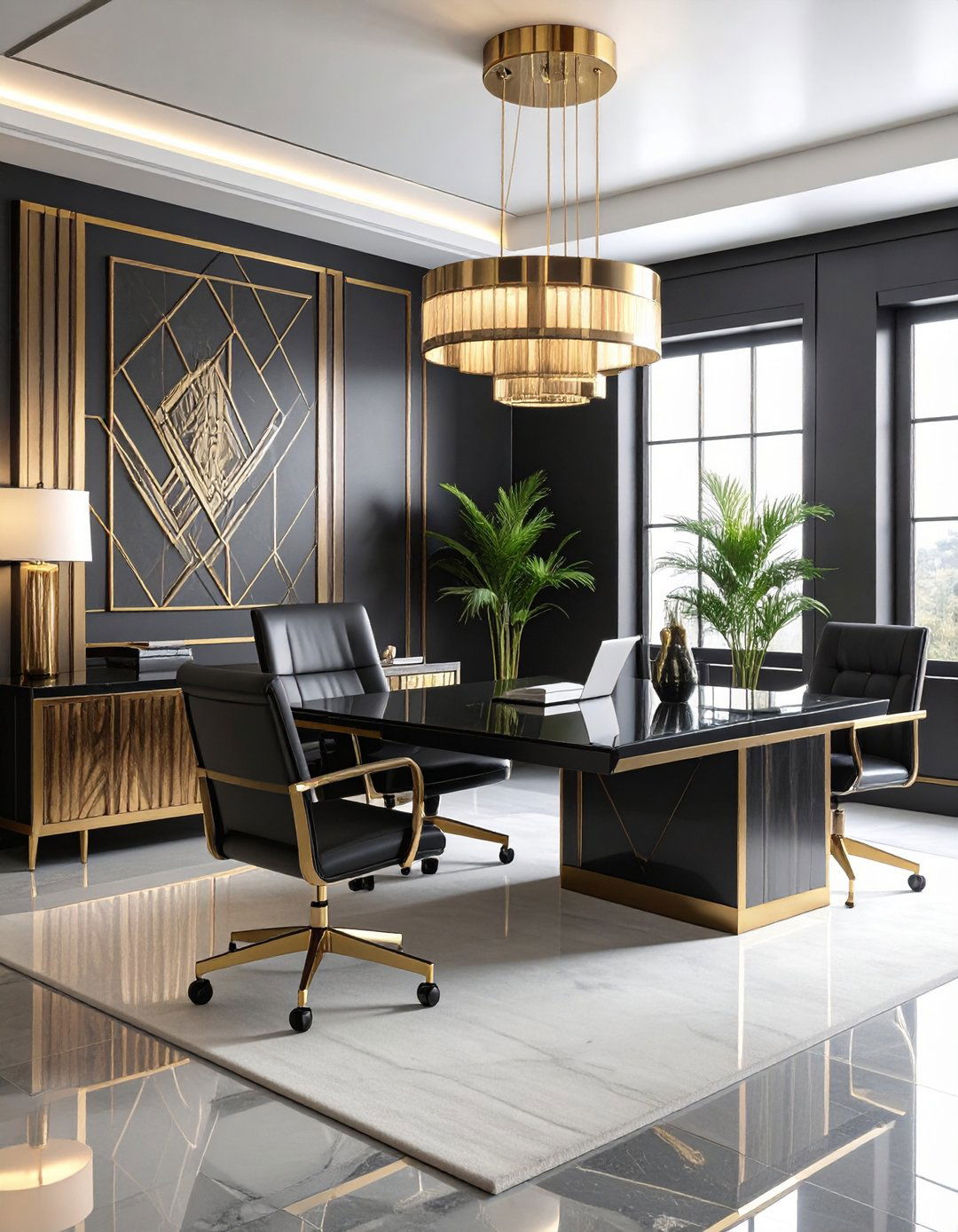 Art Deco Inspired Executive Office - 24 Man Cave Office Ideas