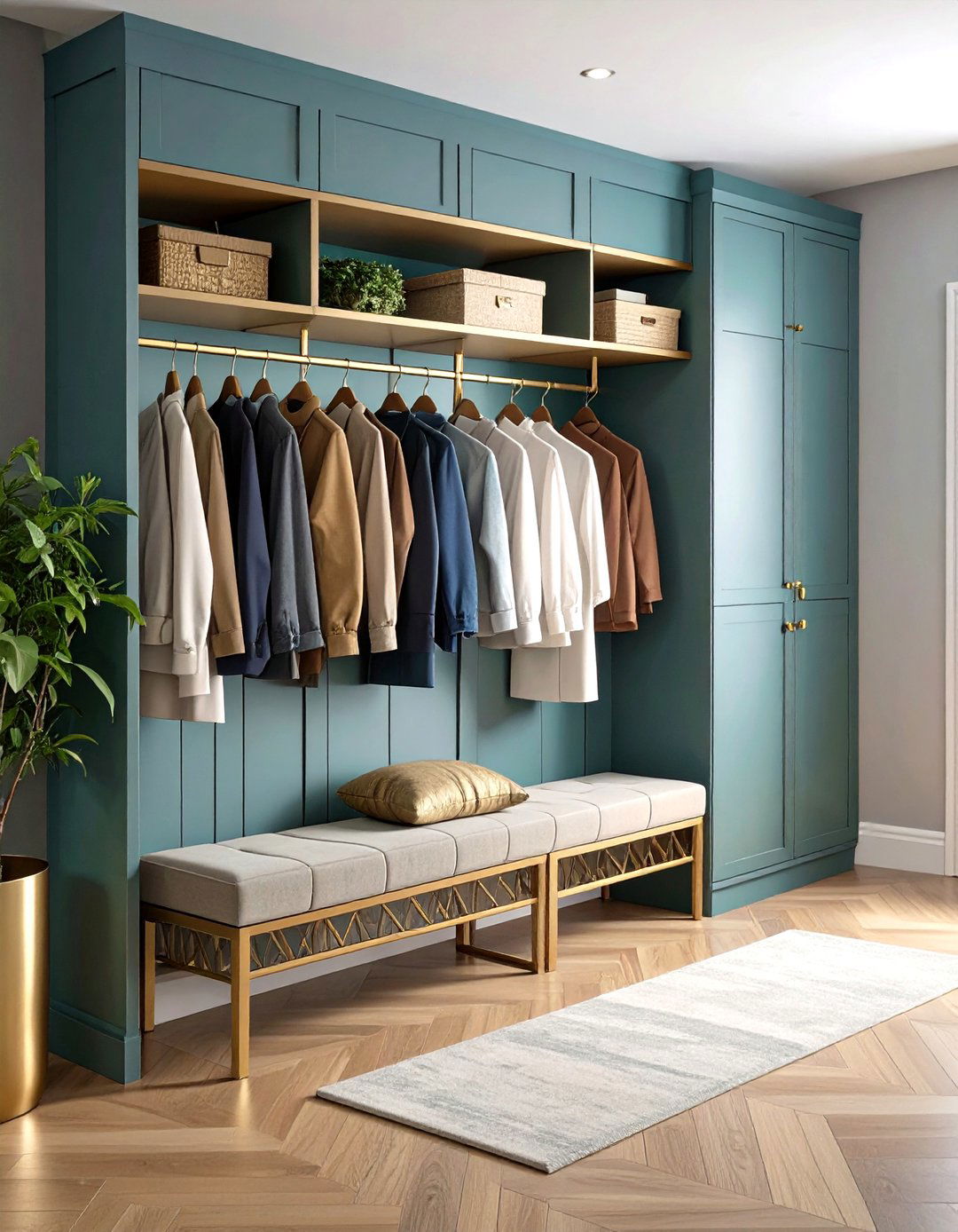 Art Deco Inspired Geometric Bench - 24 Mudroom Bench Ideas
