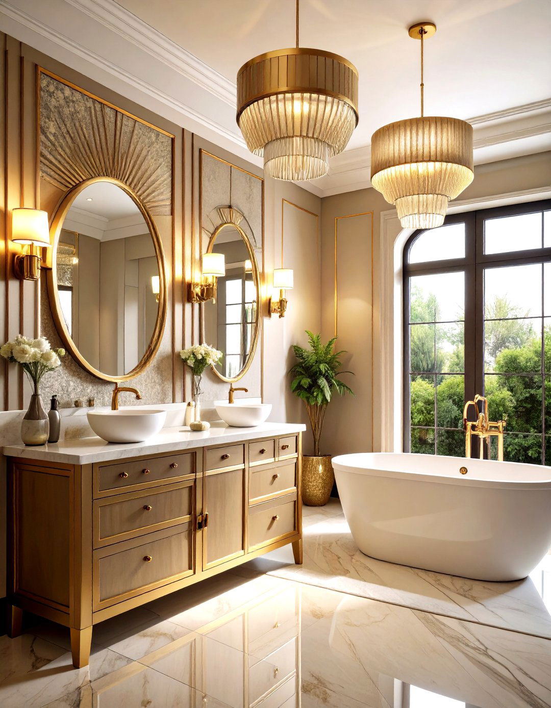 Art Deco Inspired Hall Bathroom - 24 Hall Bathroom Ideas