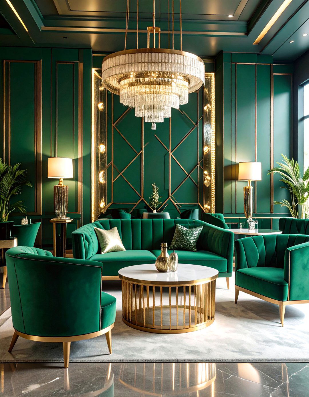 Art Deco Inspired Panel Design - 24 Half Wall Paneling Ideas