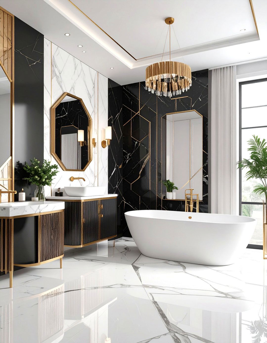 Art Deco Primary Bathroom Glamour - 24 Primary Bathroom Ideas