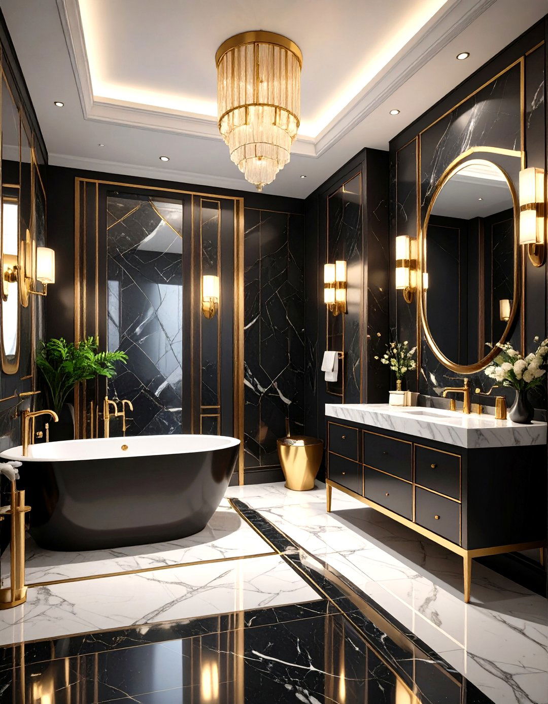 Art Deco Revival Bathroom Glamour - 24 Eclectic Bathroom Ideas