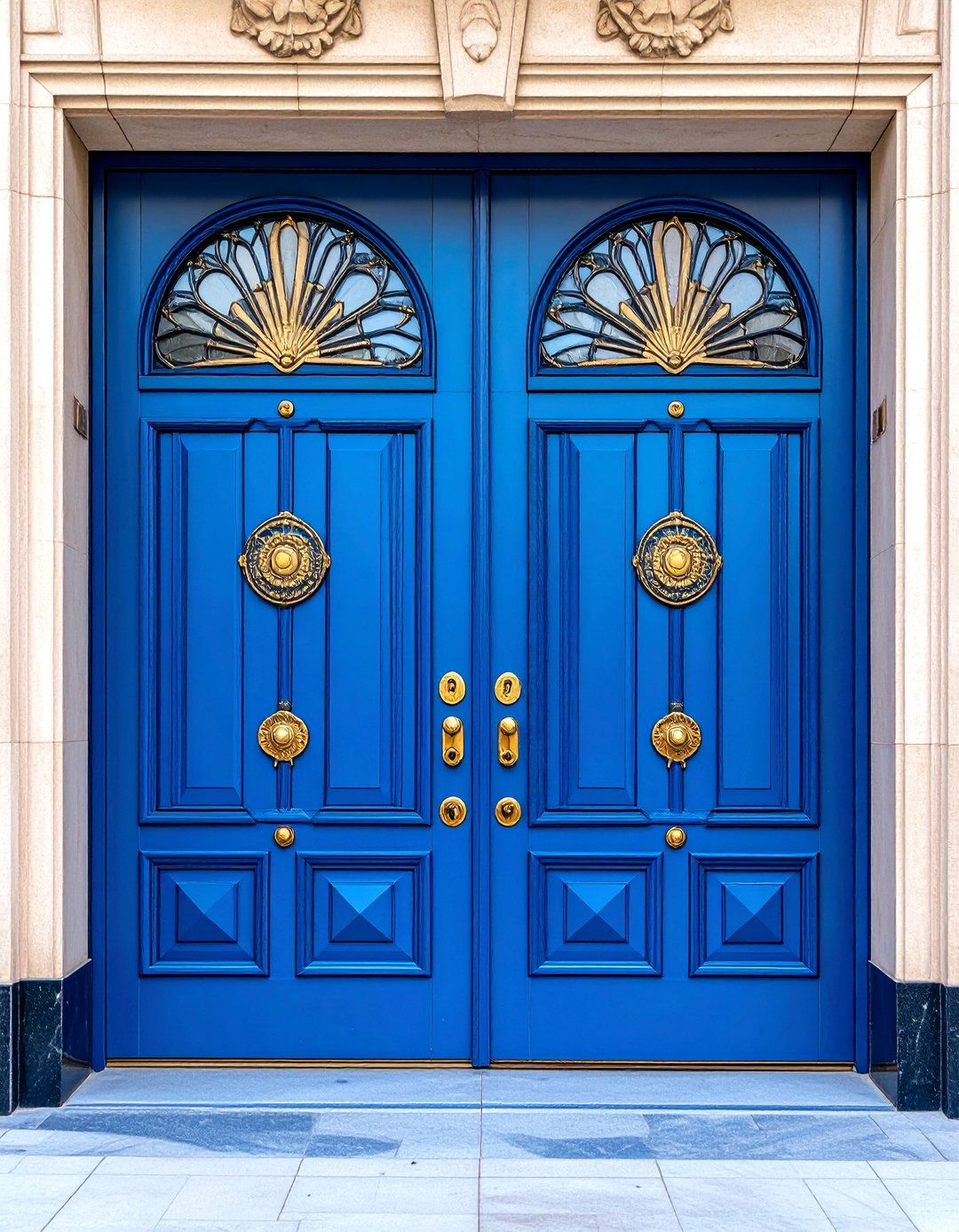 Art Deco Style Metal Doors - 24 Double Front Door Ideas