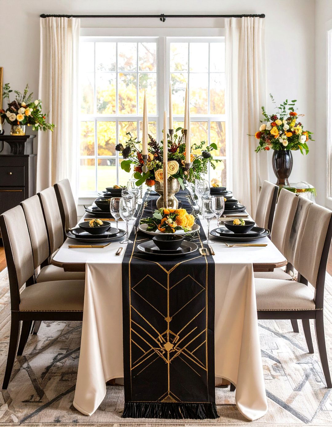 Art Deco Thanksgiving Table Setting - 24 Thanksgiving Table Settings